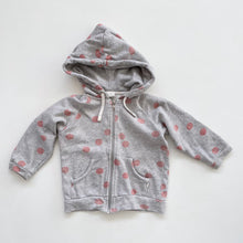 Load image into Gallery viewer, Nature Baby Organic Zip Hoodie Grey Dots *Kindy (3-4y)
