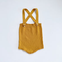Load image into Gallery viewer, Mustard Knit Romper/Overalls (2y)
