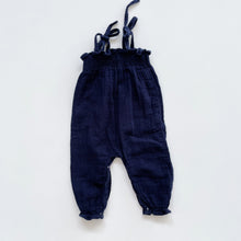 Load image into Gallery viewer, Jamie Kay Organic Muslin Overalls Navy Blue (3-6m)
