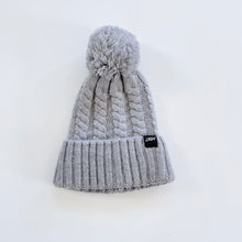 Load image into Gallery viewer, Little Flock of Horrors Merino Knit Pom Pom Hat Grey (nb-3m)
