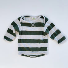 Load image into Gallery viewer, Nature Baby Merino Top Green Stripes (3-6m)
