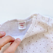 Load image into Gallery viewer, Seed Rib S/S Bodysuit Oatmeal / Dots (6-12m)

