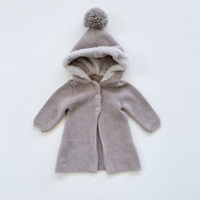 Load image into Gallery viewer, Chateau de Sable Cotton Knit Hooded Cardigan Grey (0-3m)
