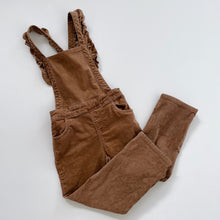 Load image into Gallery viewer, Brown Cord Frilly Overalls (6y)
