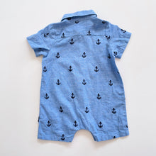 Load image into Gallery viewer, Seed Linen Blend Sailor Romper NEW (6-12m)
