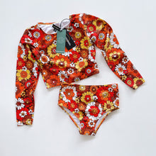 Load image into Gallery viewer, Rock Your Kid Aloha Marigold LS Rashie Set Lined NEW (10y)
