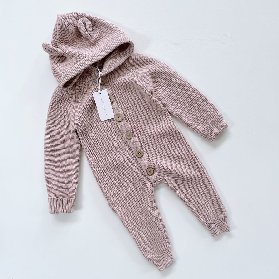 Jamie Kay Knit Jack Playsuit - Dusty Lilac Marle NEW (1y)