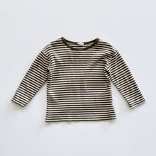 Load image into Gallery viewer, Jamie Kay Organic Arnold L/S Top Narrow Stripe Deep Olive/Soft Clay (3y)
