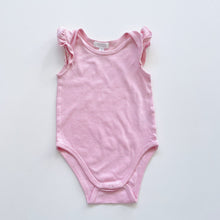 Load image into Gallery viewer, David Jones Organic Cotton Bodysuit Pink Pinstripe (3-6m)
