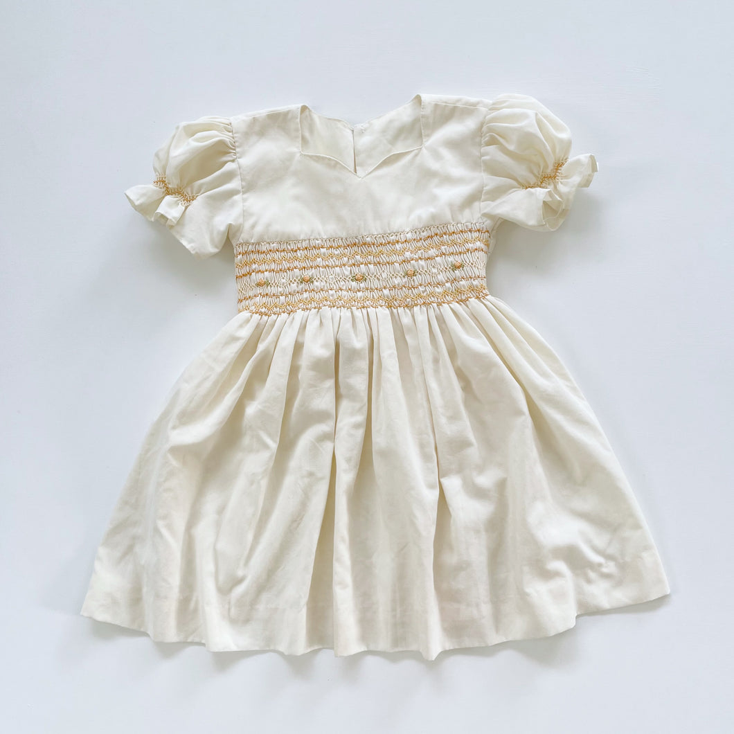 Gorgeous Handmade Smocked Dress Buttery Yellow (2-3y)