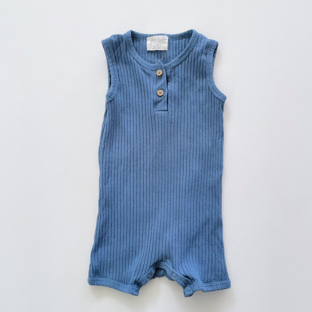 Wilson & Frenchy Org Cotton Romper Blue (12-18m)