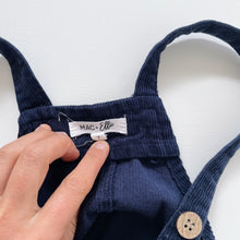 Load image into Gallery viewer, Mac &amp; Ellie Navy Cord Overalls (7y)
