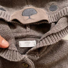 Load image into Gallery viewer, MNG Kids Cotton Knit Bear Cardigan Brown (6m)
