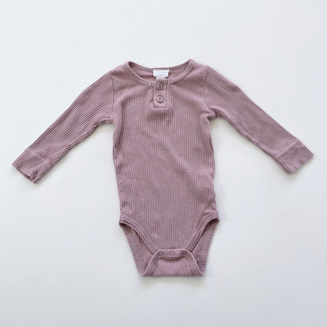 Jamie Kay Organic Rib Bodysuit L/S Periwinkle (6-12m)