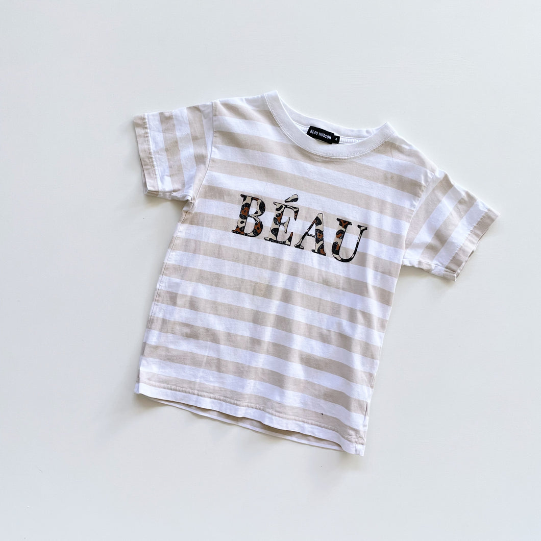 Béau Hudson Kindy T-Shirt Beige Stripes (4y)