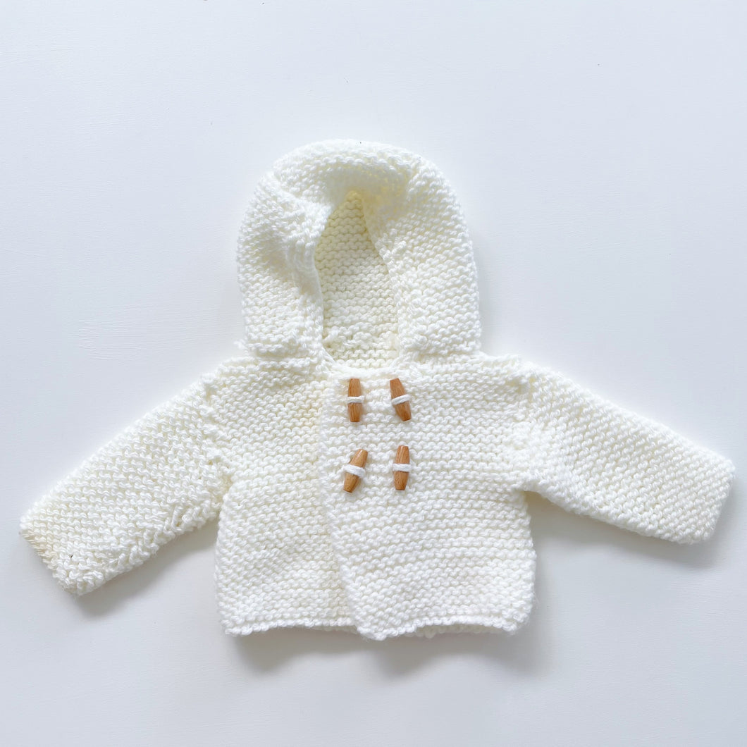 Funky Handmade Knit Cardigan White (3-6m)