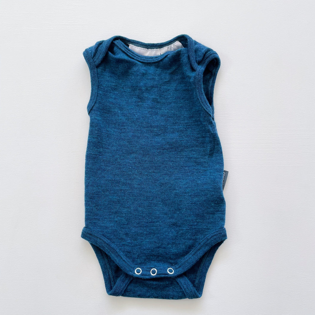 BABU Merino Singlet Bodysuit Blue NWOT (0-3m)