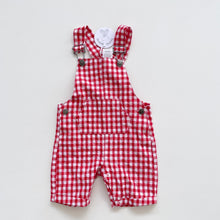 Load image into Gallery viewer, Teeny Weeny Red Gingham Shortalls NEW (6-12m)

