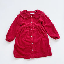 Load image into Gallery viewer, Zara Maroon Cord Long Sleeve Dress (5y)
