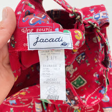 Load image into Gallery viewer, Rare Vintage Jacadi Paris Red Patterned Overalls (3y)
