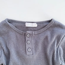 Load image into Gallery viewer, Jamie Kay Organic Henley Top Dark Grey Icelandic Marle (5y)
