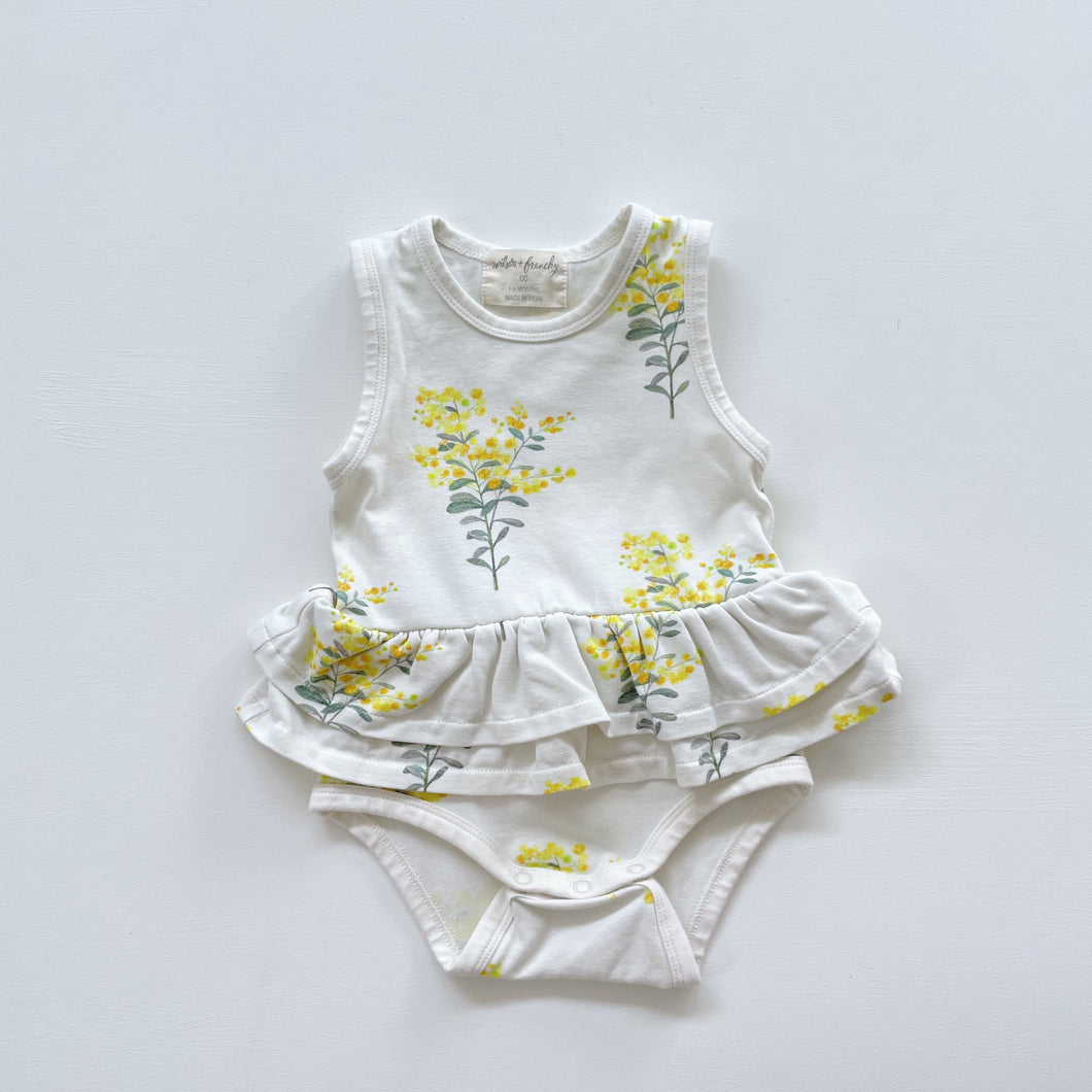 Wilson & Frenchy Organic Romper Yellow Floral (3-6m)
