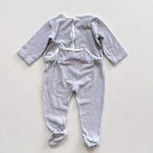 Load image into Gallery viewer, Vintage Petit Bateau All-In-One Terry Towelling Grey/Blue Pin Stripe (24m)
