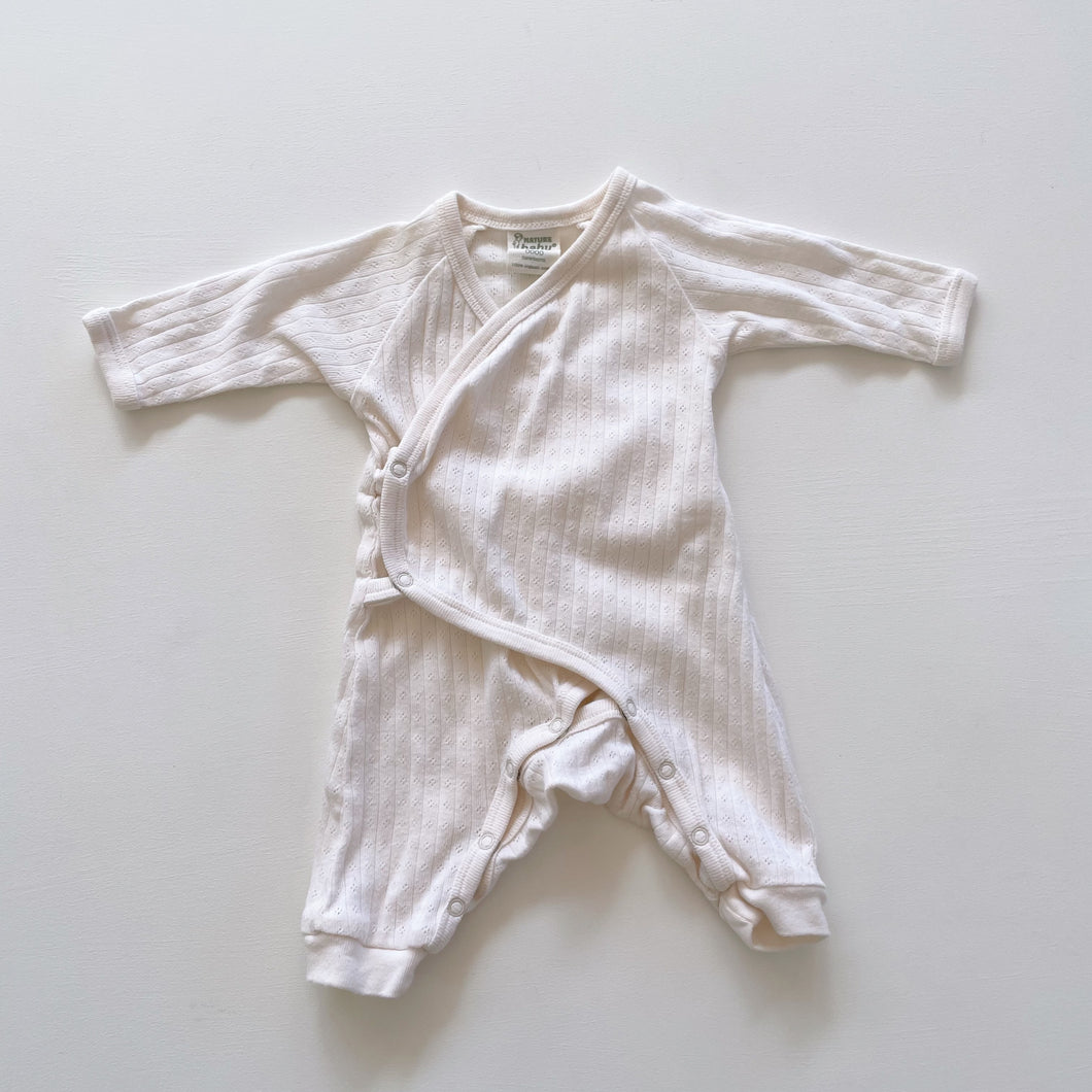 Nature Baby Organic Pointelle Kimono Onesie Cream (newborn)