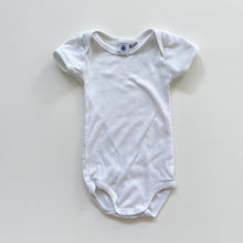 Load image into Gallery viewer, Petit Bateau Short Sleeve Bodysuit White Rib *tagged 18m (6-12m)
