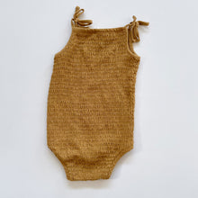 Load image into Gallery viewer, Kate Quinn Bamboo Summer Romper Mustard (6-12m)
