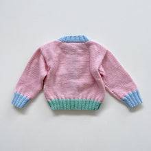 Load image into Gallery viewer, Stunning Handmade Cardigan Pink Colour Block (0-3m)
