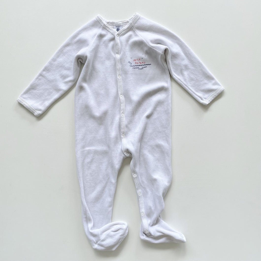 Petit Bateau Velvet All-In-One White (24m)