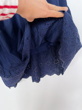 Load image into Gallery viewer, Uniqlo Broderie Skir Navy Midi (XS)

