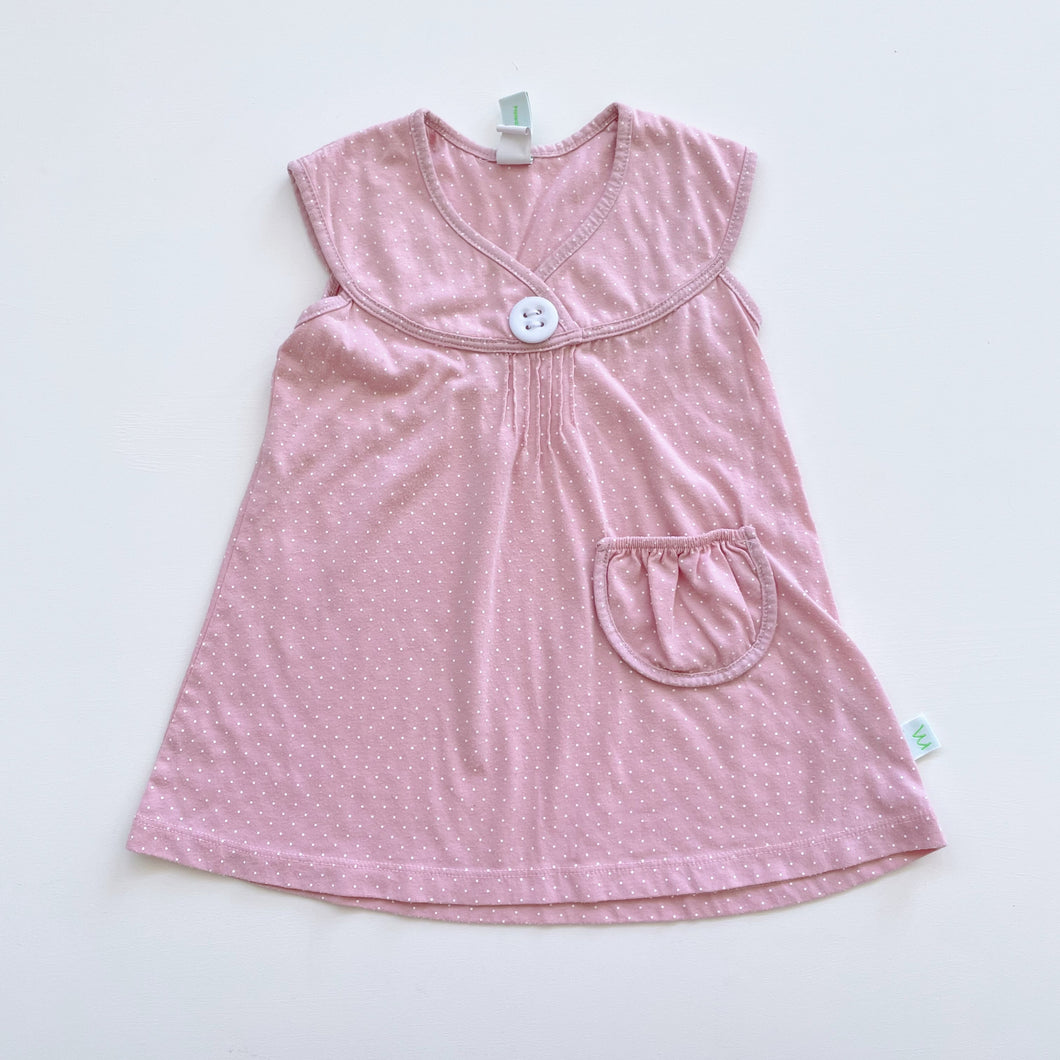 Minti Tunic Dress Blush Dots Button (3y)
