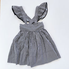 Load image into Gallery viewer, Stunning Carbon Soldier Dress B/W Stripes (10y)
