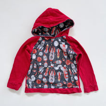Load image into Gallery viewer, Handmade Red/Rocket Pattern Hoodie (4y)
