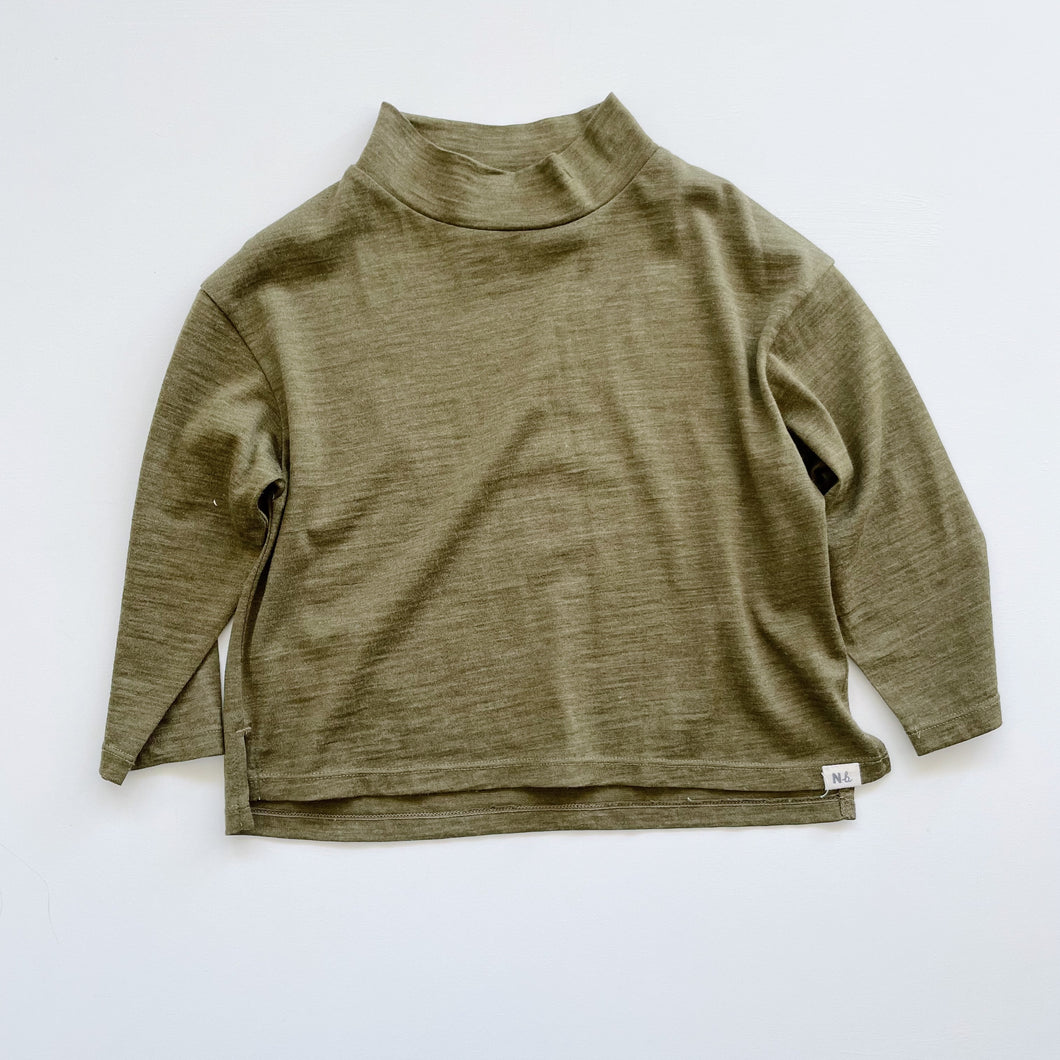 Nature Baby Merino Wool Top Green (4-5y)