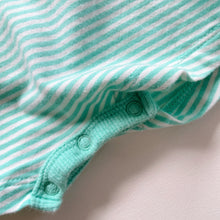 Load image into Gallery viewer, Bonds Romper Turquoise Stripes (3-6m)
