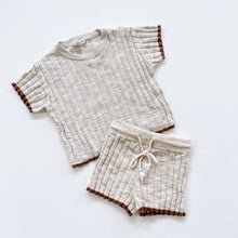 Load image into Gallery viewer, Grown Organic Cotton Knit Set Rib Oatmeal (6-12m)
