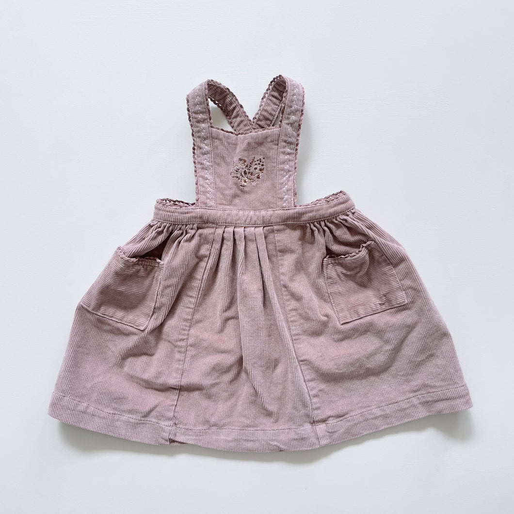 Jamie Kay Cord Pinafore Dress Pink (2y)