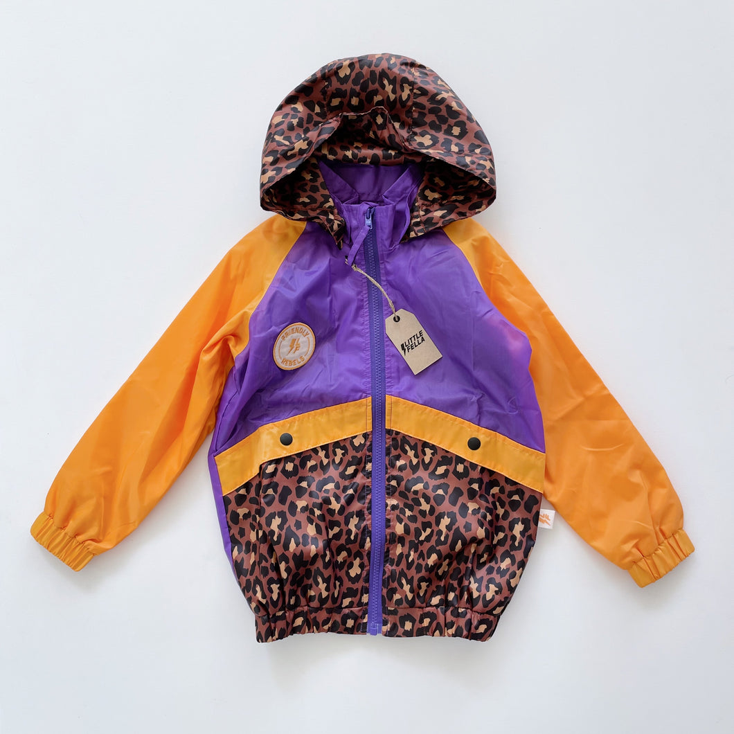 Little Fella Windbreaker Jacker Leopard/Colour-block NEW (4-5y)