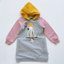 Load image into Gallery viewer, Minti Hooded Furry Sweater Dress Parrot Grey NEW (6y)
