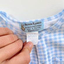 Load image into Gallery viewer, Vintage Peter Rabbit Cotton Romper Blue Gingham (3-6m)
