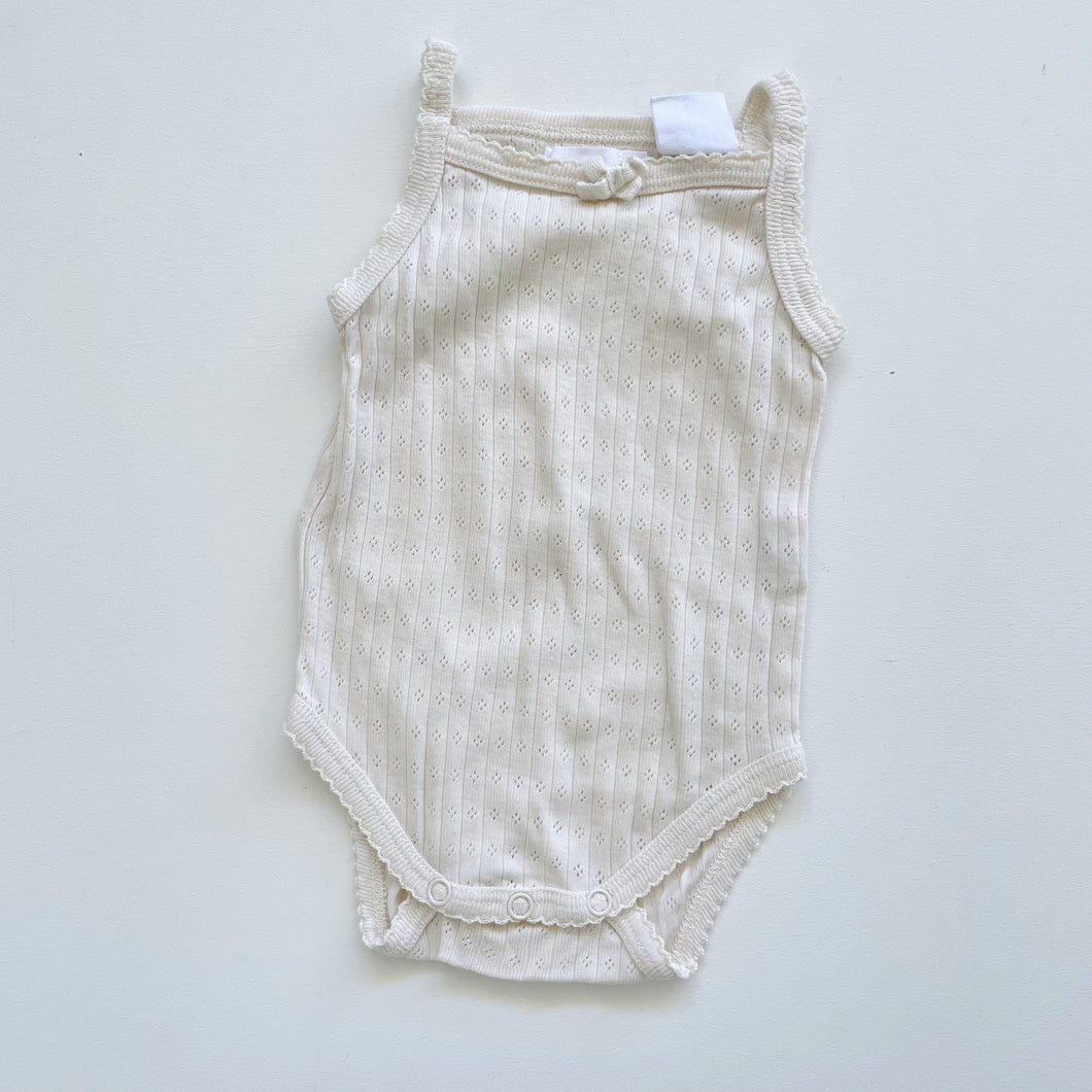 Jamie Kay Organic Pointelle Singlet Bodysuit Cream (0-3m)