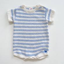 Load image into Gallery viewer, Seed Knit Romper Blue Stripe (0-3m)
