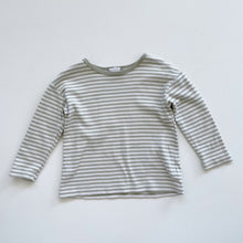 Load image into Gallery viewer, Jamie Kay Pima Cotton Arnold L/S Top Moss/Cloud Stripe (3y)
