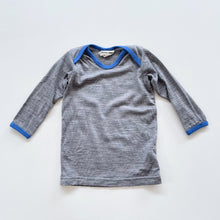Load image into Gallery viewer, Little Zee Merino L/S Top Grey/ Blue Trim (6-12m)
