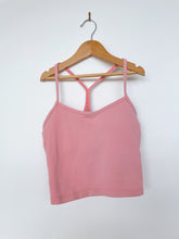 Load image into Gallery viewer, Lululemon Pink Crop Built-in Bra Racer Back  (Lulu 4 = women XS)
