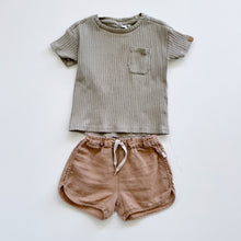 Load image into Gallery viewer, Lil&#39; Atelier Ribbed Top + Linen Shorts Bundle (18-24m)
