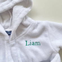 Load image into Gallery viewer, "Liam" Embroidered Bath Robe White (6-12m)
